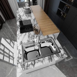 VEELIKE Marble Contact Paper 15.74 x 354.33inches Easy to Clean Removable Peel and Stick Wallpaper Self-Adhesive Film Shelf Paper Decorative Paper for Dining Room Living Room Kitchen Bathroom