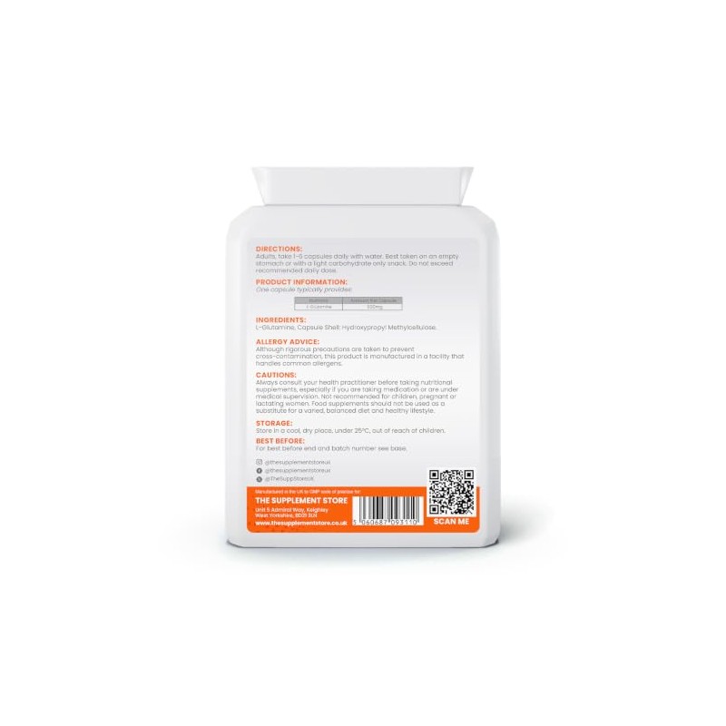 L-Glutamine 500mg Capsules (90 Capsules)