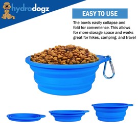 2 Pack Collapsible Dog Travel Bowl 250/500 ML, Portable Pet Food Water Dish Feeder for Outdoor Travel, Walking, Hiking (Green/Blue)