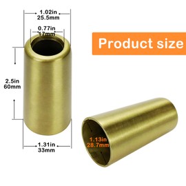 Geesatis Scratch Resistant Floor Protector Caps - 16 PCS Round Gold Furniture Legs, Copper Chair Foot Covers,Height 2.5 inch