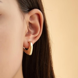 Dnswez Heart Shaped Hoop Earrings for Women Gold Earrings for Christmas Gifts for Women