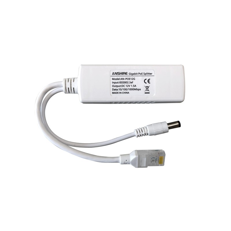 Gigabit PoE Splitter Converter, 12V DC Output, IEEE 802.3af/at Compliant,