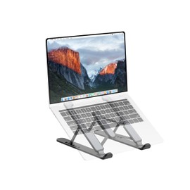 PureMounts Laptop Stand, Height Adjustable, Foldable & Ergonomic Notebook Holder for Home Office, 6 Adjustable Viewing Angles, Laptop Stand with Ventilation & Non-Slip Pads, Black