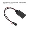 Car Bluetooth5.0 AUX Module 3Pin ABS Black Wearproof Replacement for