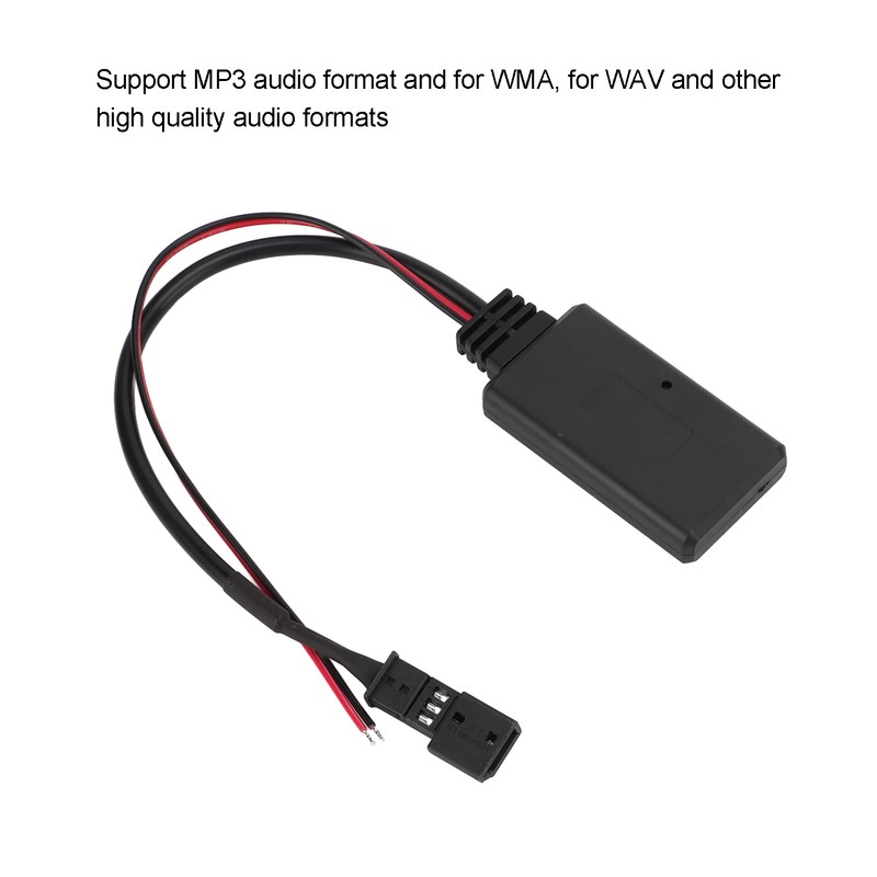 Car Bluetooth5.0 AUX Module 3Pin ABS Black Wearproof Replacement for