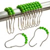 Shower Curtain Hooks Rings Stainless Steel Acrylic Roller Ball Glide