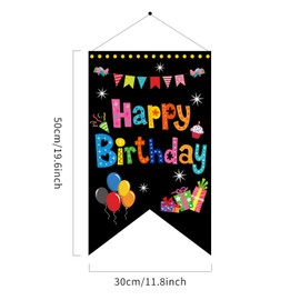 Colorful Happy Birthday Party Decorations Black Happy Birthday Sign Door Porch Sign Happy Birthday Party Banner Decorations Party Supplies for Boys and Girls