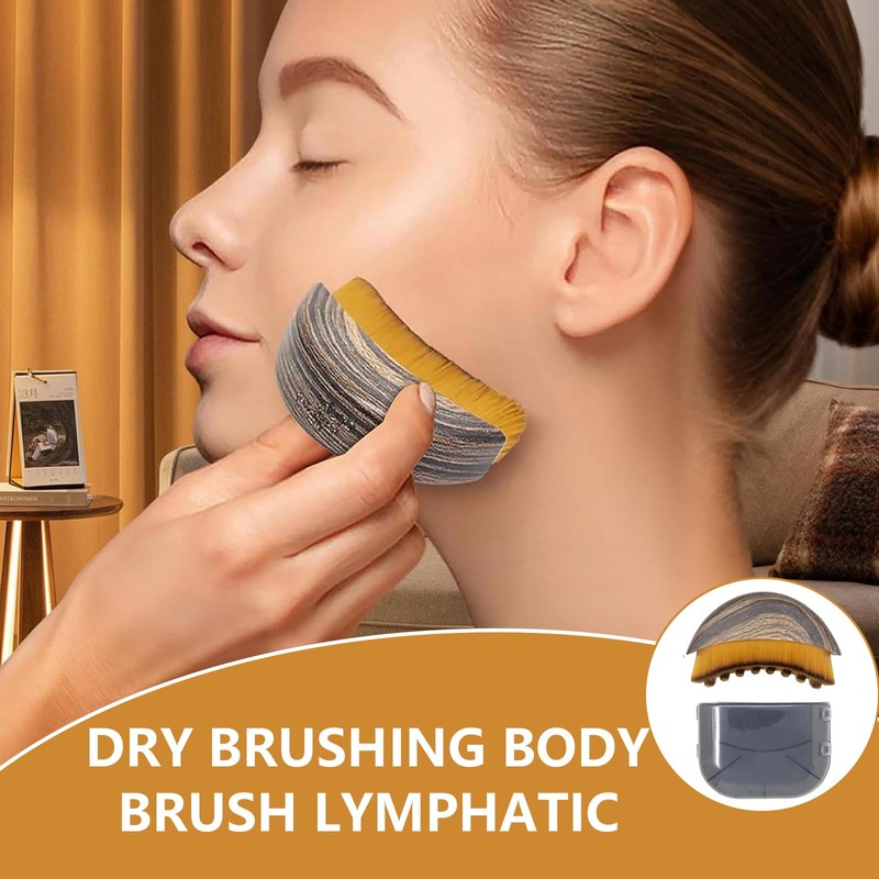 2 Pcs Lymphatic Drainage Brush, Lymphatic Contour Face Brush,