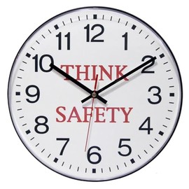 Infinity Instruments LTD. 12 inch Think Safety Shatter Resistant Round Non-Ticking Silent Battery Operated Easy to Read Clock for Office, Classroom, School Wall Clock- Black