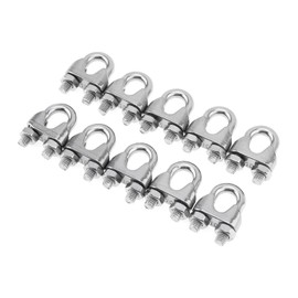 3/8" Wire Rope Clamp,10 pcs Cable Clamps 304 Stainless Steel Wire Rope Clips Heavy Duty M10(M10(3/8"))