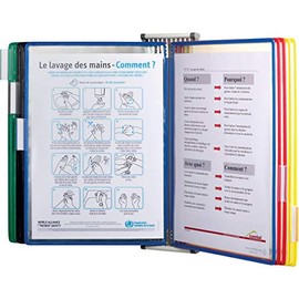 TARIFOLD Wall Mounted Reference and Display System 10 Pockets Double-Sided Letter-Size Assorted Colors
