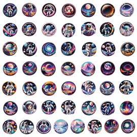 Cute Astronaut Stickers for Laptop (50 PCS),Gift for Children Teens Adults Girl Boys,Waterproof Stickers for Water Bottle,Funny Spaceman Vinyl Stickers for Scrapbook,Skateboard,Bike,Phone,Dairy