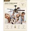 Farmhouse Ceiling Fans with Light, 48 Inch Bedroom Ceiling Fan