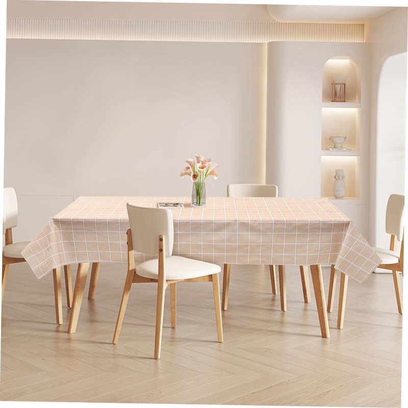 GRIRIW Plaid Tablecloth Peva Table Cover for Rectangle Tables Thick