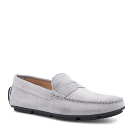 Bruno Magli - Men's Taranto Driver Loafer, Italian Suede Shoes (Light Grey Suede, 10 M)