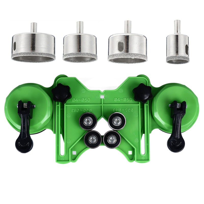 Tile Hole Saw Guide Jig Fixture Adjustable Portable with 2