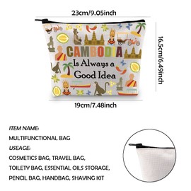 WCGXKO Cambodia Gift Cambodia Roots Gift Cambodia is Always A Good Idea Zipper Pouch Cosmetic Bag (Cambodia CA)