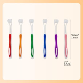 SAIIURV 6 Stück Dreiseitige Zahnbürste für Erwachsene Kinder, 3 Seitige Autismus Zahnbürste mit weichen Borsten, Reise Zahnbürste Reinigungsset, Tiefenreinigung Handzahnbürsten für Mundpflege