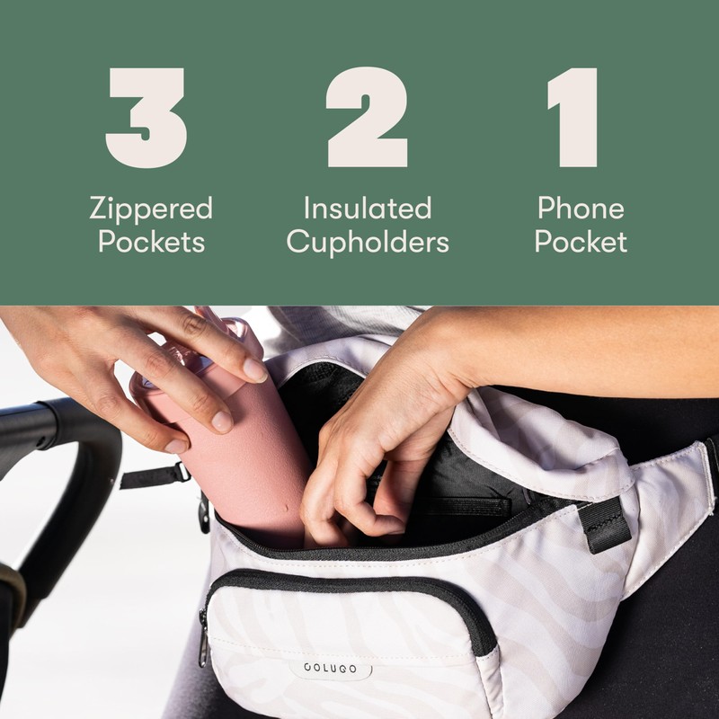 Colugo On-The-Go Stroller Organizer Insert with Zipper, Caddy with Cup