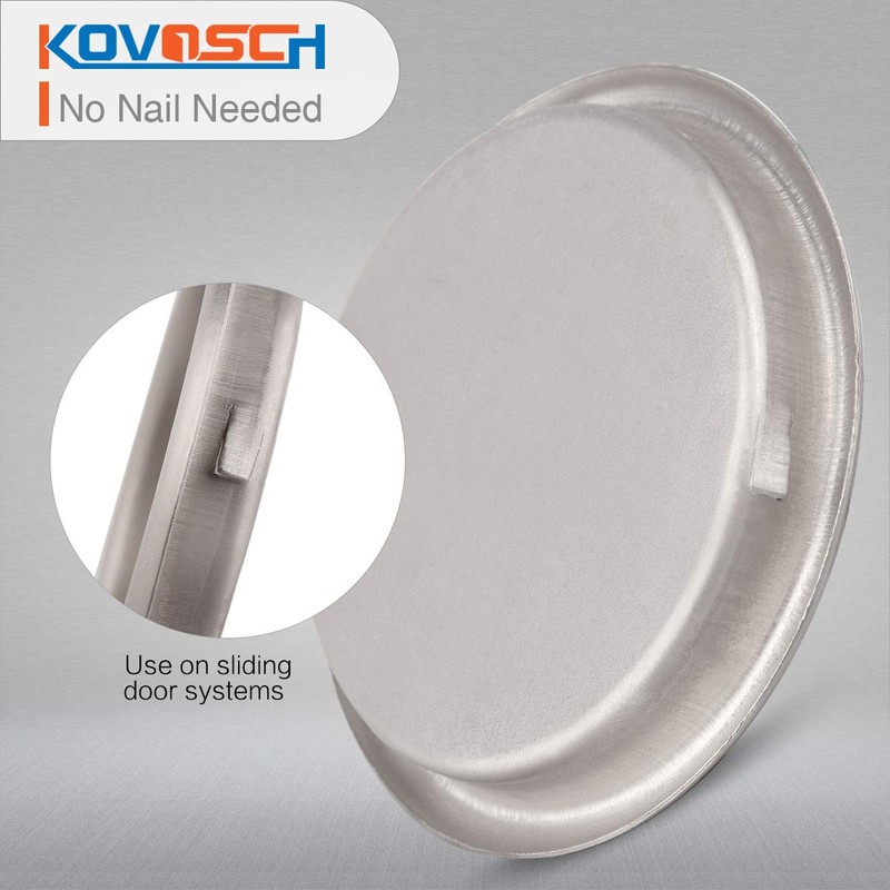 KOVOSCH 6 Pack Closet Door Finger Pull Satin Nickel- 2-1/8”