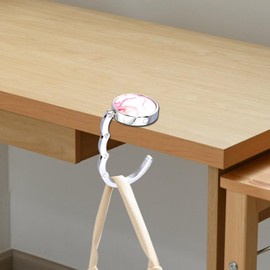 Pack of 3 Bag Holder for Handbags, Portable Handbag Holder for Table, Non Slip Handbag Hanger for Office, Foldable Bag Hook with Non Slip Design, Desktop Bag Hooks for Table (Pink, White, Black）