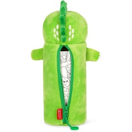 LEGAMI Super Soft Pencil Case and Erasable Gel Pens, Set of 5 Cute Animal Pens with Thermosensitive Ink + Plush Pencil Case, School Supplies for Girls, Boys, Kids and