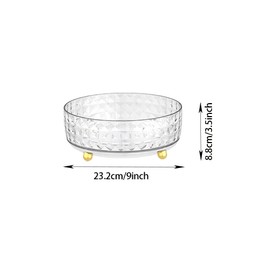 9 Inch Non Skid Lazy Susan Turntable, 360 Degree Rotating Cabinet Lazy Susan Turntable Spice Rack Pefuseme Holder for Pantry Cabinet Refrigerator Bathroom Kitchen Countertop Vanity Display, Clear