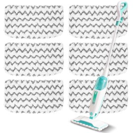 6 Pack Steam Mop Replacement Pads Compatible with Shark Steam Mops S1000/S1000A/S1000C/S1000WM/S1001C, Floor Steamer Pads Washable, Reusable Microfiber Cleaner Pads