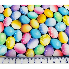 Timeless Treasures 100% Cotton Digital Easter Eggs Packed Easter Fabric by The Yard FUN-CD3395