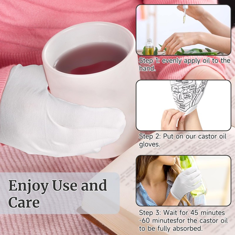 Pilviset 2 Pcs Castor Oil Pack Wrap for Hands -
