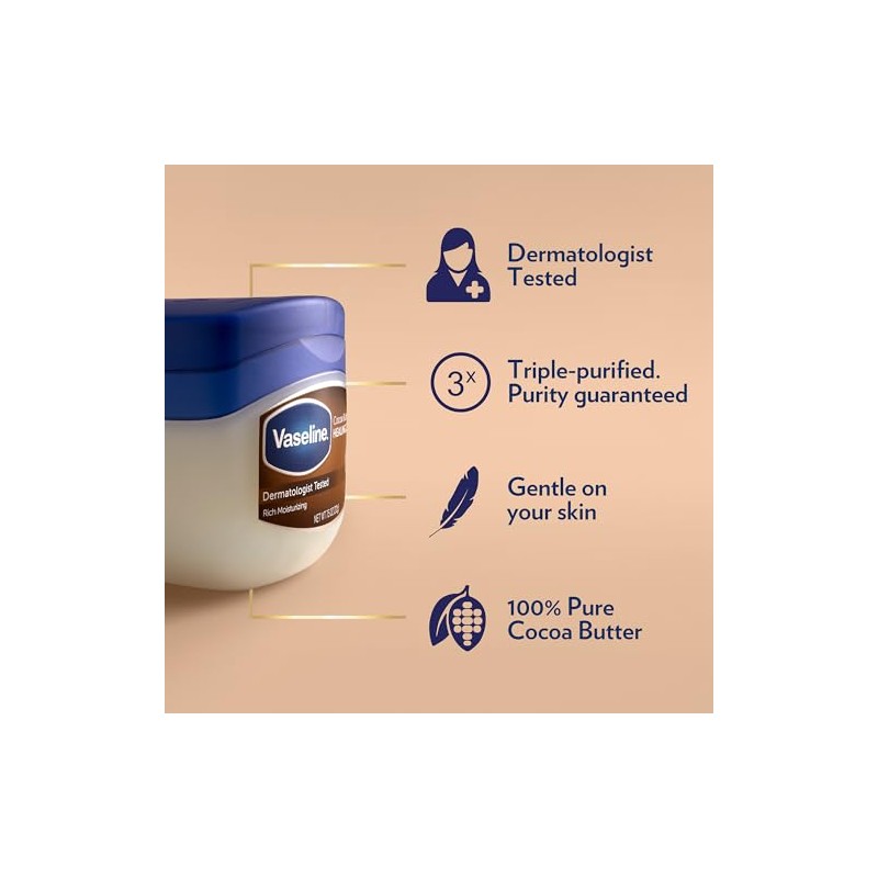 Vaseline Jalea de petróleo, manteca de cacao, 8.5 onzas [con