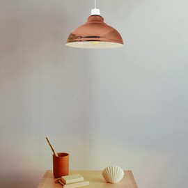 Retro Industrial Ceiling Light Vintage E27 Style Curvy Dome Shaped 29cm Easy fit Lampshades only for Rose Gold Pendant Lamp for Kitchen Light Shade Living Room