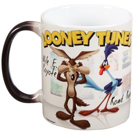 Morphing Mugs Looney Tunes (Wile E Coyote and Road Runner) Ceramic Mug, Black
