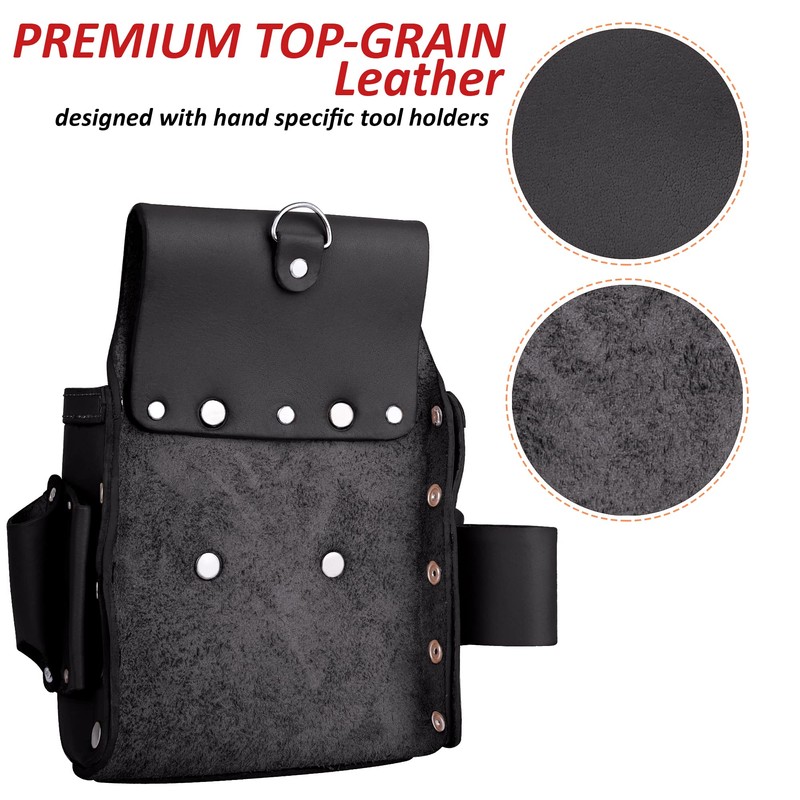 FUERI Professional Black 4 Pocket Electrician Tool Pouch, | High
