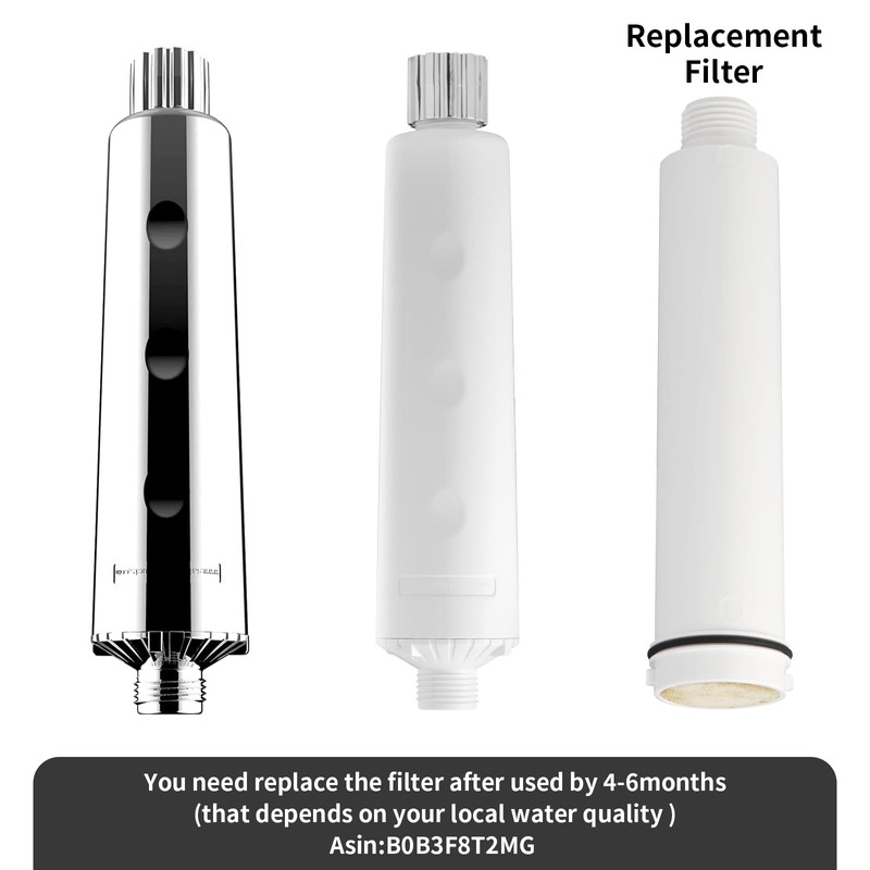 Safe Water Products legionela in-Line Shower Head Filter Filter Removed