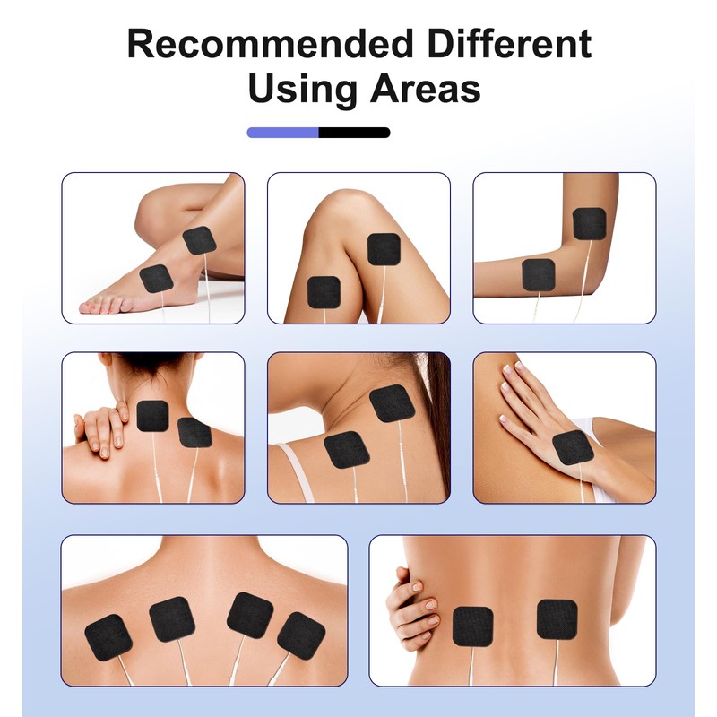 TENS Unit Replacement Pads, 2x2”20 Pcs Reusable Self-Adhesive TENS Unit