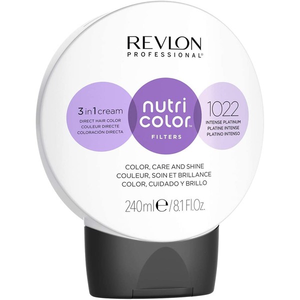 Nutri Colour Filters, Toning Filters 1022 Intensive Platinum, 240 ml, Nourishing Colour Mask with Insta-Pic Technolog™, Tint Mask for Colour Refreshing, Neutralising Yellow Tint