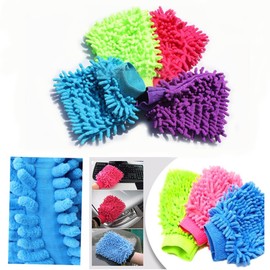 HK Online Replacement Microfibre MOP PAD -Chenille Noodle Mop Head, Wet Or Dry Mop Refill, Super Absorbent & Washable, Schools, Home, Catering (PK2 GLOVE Mitts)