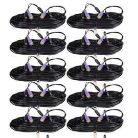 VideoSecu 10 Pack 150ft BNC RCA Video Power Extension Cables CCD Security Camera DVR Wires Cords for Home Surveillance System with Bonus Adapters C2U