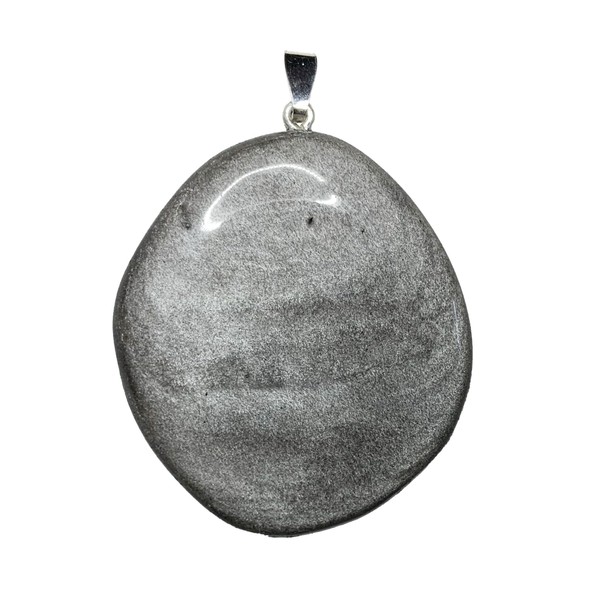 KRIO 1 x Großer Silberobsidian Scheibenstein IOV250313 Therapiestein als Anhänger