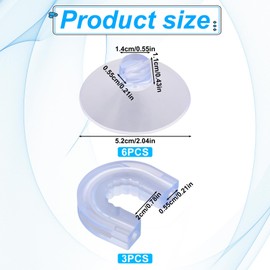 Sliverdew Suction Cups for Shower Caddy, 6 Pcs Shower Caddy Suction Cups with 3 Pieces Rubber Rings Large Suction-Cup for Bathroom, Easy to Attach