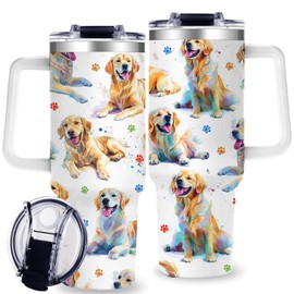 Golden Retriever Gifts for Dog Lovers,40oz Travel Tumbler Gifts for Women - Dog Mom Gift for Dogs Lovers for Mothers Day , Golden Retriever Dogs Gift for Her Birthday, Christmas Thank you Present