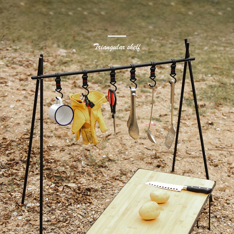 Camping Racks Aluminum Alloy Folding Triangular Shelf Collapsible Hanging Organizer