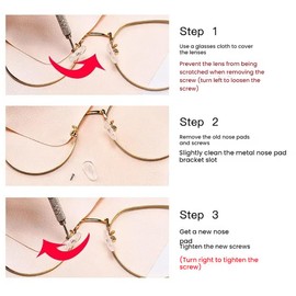 25 Pairs Glasses Nose Pads Kit, Silicone Non-Slip Eyeglass Nose Pads Replacement with Screws & Tools, Universal Glasses Repair Kit for Eyeglasses, Sunglasses & Reading Glasses