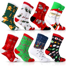 ZZXLOPEZ Christmas Socks Festive Socks Women's 36-42 Cotton Motif Socks Cuddly Socks for Christmas Birthday and Advent Calendar, red