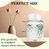 Watercolor Greenery Eucalyptus Leaves Tissue Box Cover Square Leather Tissue