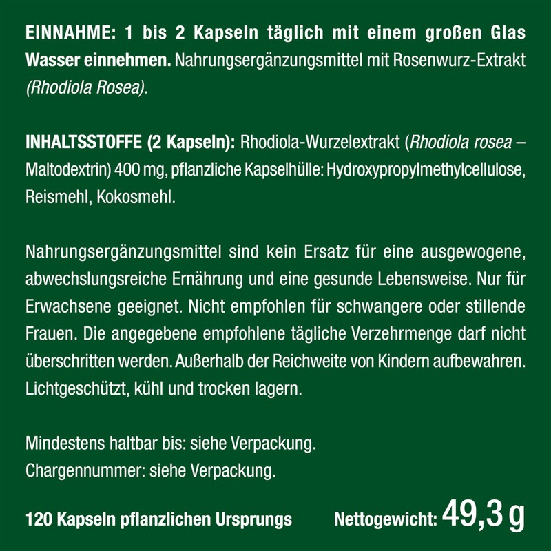 Rhodiola Rosea Capsules Rose Root Extract - High Dose, Laboratory