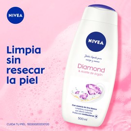 NIVEA Shower Jabón Líquido para Cuerpo, Diamond Touch, 500 ml, Blanco