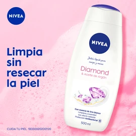 NIVEA Shower Jabón Líquido para Cuerpo, Diamond Touch, 500 ml, Blanco