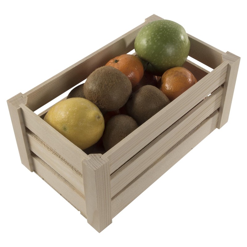 WooDeeDoo Small Wooden Storage Slatted Crate Box | 24.5 x